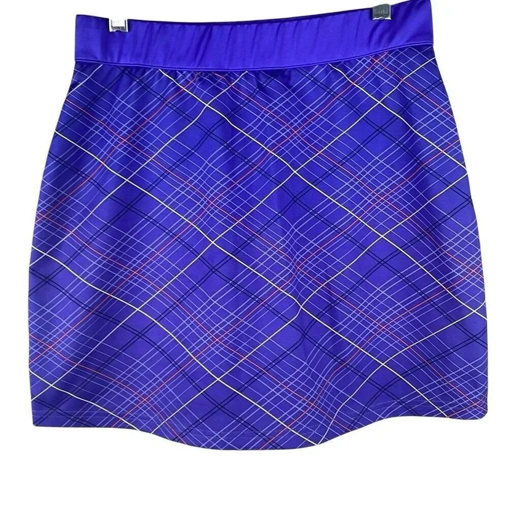 Pebble Beach Performance Plaid Golf Active Skort S